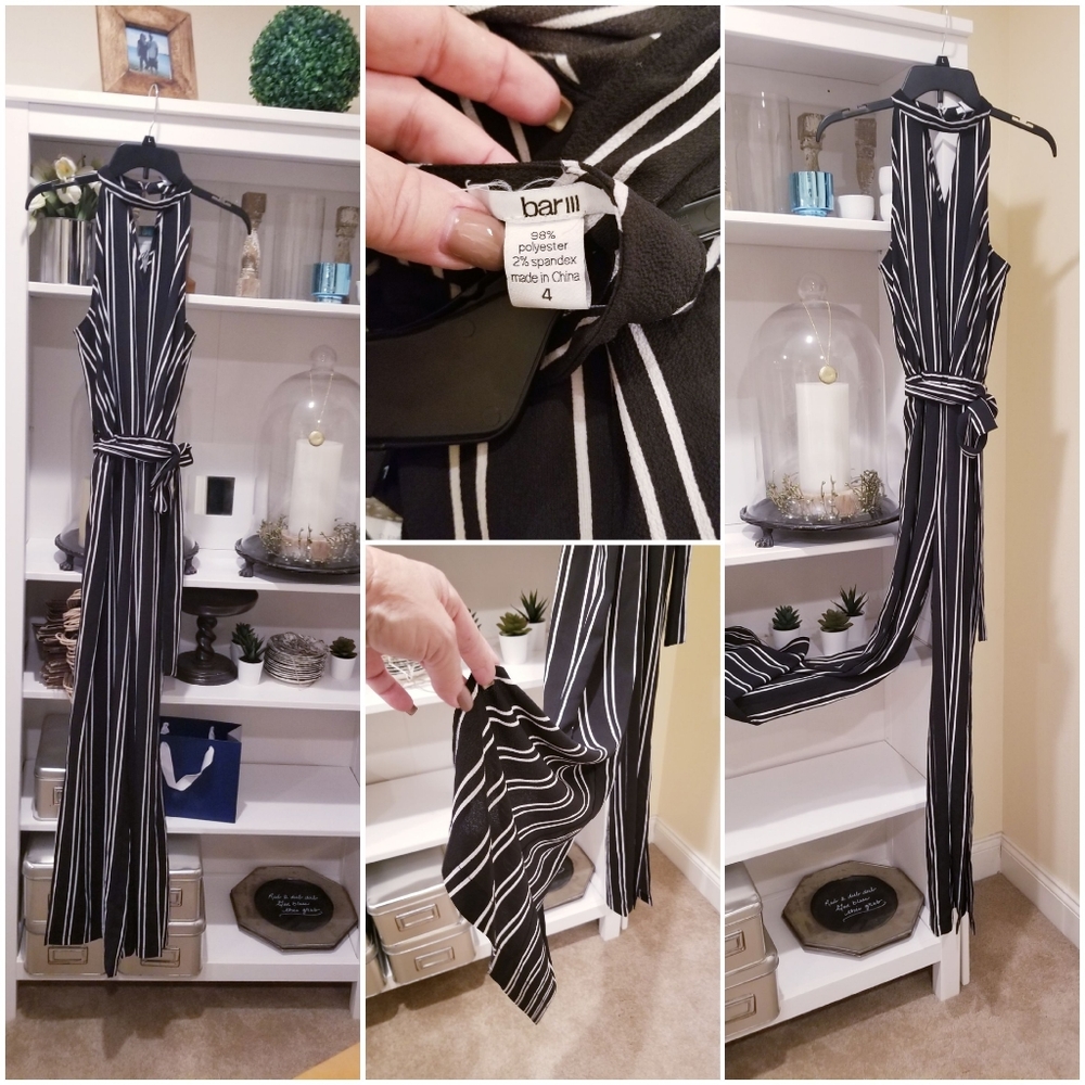 Bar III black and white jumpsuit Size 4